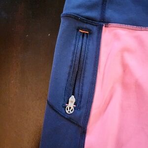 lululemon athletica Navy & Pink Athletic Shorts with Zip Pocket